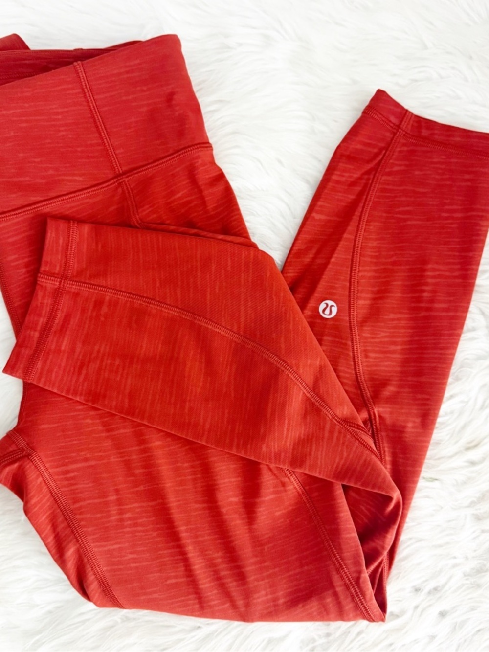 Lululemon Time To Sweat Crop Leggings 6 Red High Rise 24”